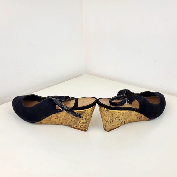 NEW look wide feet wedge sandals size 9 black shoes suede - Picture 9 of 16
